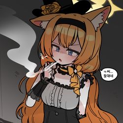 This is a pixiv picture whose title is 담배피는 아이돌.