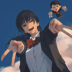 This is a pixiv picture whose title is “耶x2”.