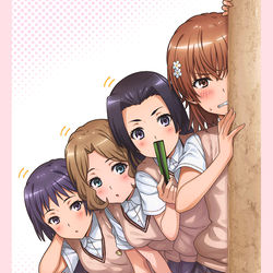 This is a pixiv picture whose title is 「あら、御坂さん」.