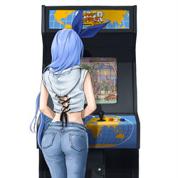 This is a pixiv picture whose title is button mashing.