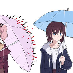 This is a pixiv picture whose title is 一把伞不够用了啦😨.