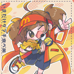 This is a pixiv picture whose title is いまだけダブチ食べ美ちゃん.