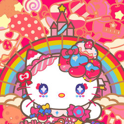 This is a pixiv picture whose title is Hello Kitty 50th Anniversary.