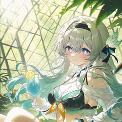 This is a pixiv picture whose title is 泳装流萤.