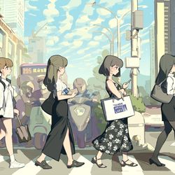 This is a pixiv picture whose title is 過馬路.