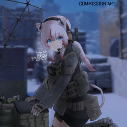 This is a pixiv picture whose title is 携帯用野外通信システム配備中....(Commission).