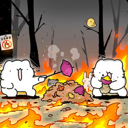 This is a pixiv picture whose title is 秋はやっぱり焼き芋.