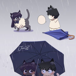 This is a pixiv picture whose title is ☂️ 🐱🐱.