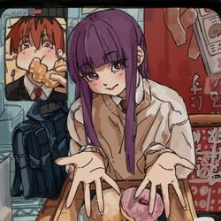 This is a pixiv picture whose title is ミスドデート.