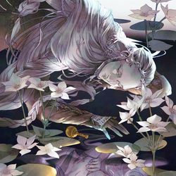 This is a pixiv picture whose title is 微睡.