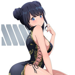 This is a pixiv picture whose title is 宝多六花(チャイナドレスver.).