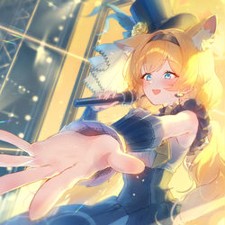 This is a pixiv picture whose title is 💛🎤.