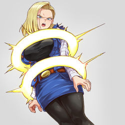 This is a pixiv picture whose title is 18号に３連ギャラクティカドーナツ.