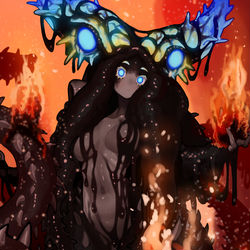This is a pixiv picture whose title is 黒い炎ちゃん.