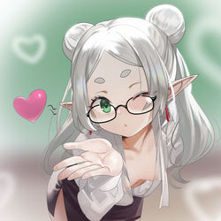 This is a pixiv picture whose title is フリーレン先生の投げキス.