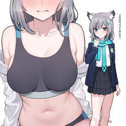 This is a pixiv picture whose title is シロコちゃんの裏バイト💛.