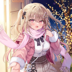 This is a pixiv picture whose title is 夜のおでかけ🍑🐰.