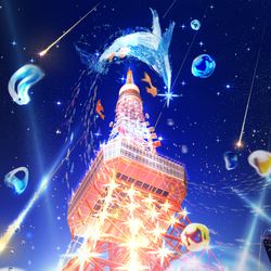 This is a pixiv picture whose title is 夜空を描く-時の画家-.