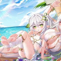 This is a pixiv picture whose title is 大小草泳装全年龄🌳🌳💧💧.