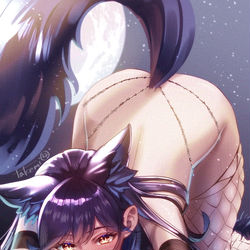 This is a pixiv picture whose title is 【アズールレーン】ハロウィンの狼お姉さん、愛宕.