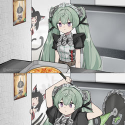 This is a pixiv picture whose title is pizza cutter.