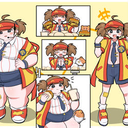 This is a pixiv picture whose title is 宣伝を食べることで頑張った食べ美ちゃん.