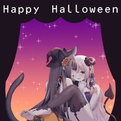 This is a pixiv picture whose title is Happy Halloween 2024.