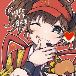 This is a pixiv picture whose title is いまだけダブチ食べ美.