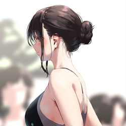 This is a pixiv picture whose title is 笑顔が漏れ出る長身の子.