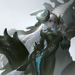 This is a pixiv picture whose title is 【板绘】游戏王·“侍寝”半龙女仆，这还拿不下你？.