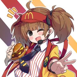 This is a pixiv picture whose title is いまだけダブチ食べ美ちゃん.