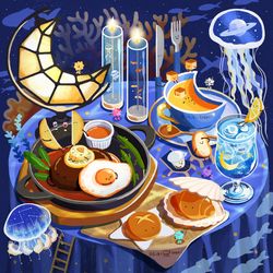 This is a pixiv picture whose title is アクアリウムディナーパーティー.