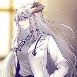 This is a pixiv picture whose title is 白衣サリアさんらくがき.