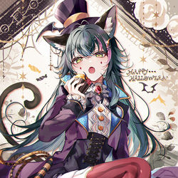 This is a pixiv picture whose title is Halloween cat🐾.