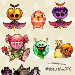 This is a pixiv picture whose title is ハロウィンイベント（電波人間のRPG）.