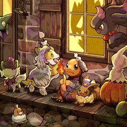 This is a pixiv picture whose title is 来る家まちがえた…？🎃.