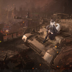 This is a pixiv picture whose title is 帝国の军马.