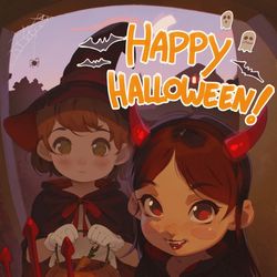 This is a pixiv picture whose title is Halloween 2024.