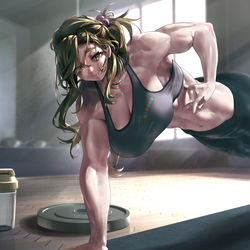 This is a pixiv picture whose title is 腕立て伏せ.