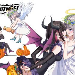 This is a pixiv picture whose title is 🎃👿😇.