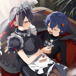 This is a pixiv picture whose title is 「ご主人様の命令だから、、、」.