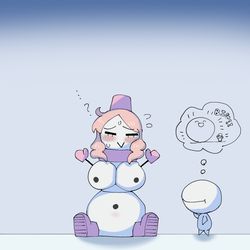 This is a pixiv picture whose title is 雪だるま化のち球体化ピンク.