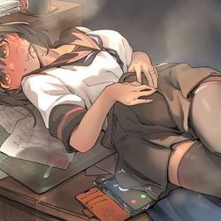 This is a pixiv picture whose title is なんか大淀さんも時々司令官と連絡が取れない.