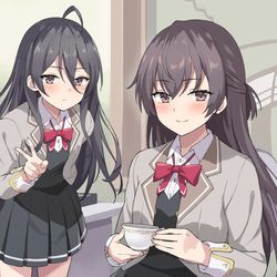 This is a pixiv picture whose title is 周防有希＆君嶋綾乃.