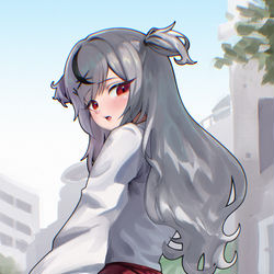 This is a pixiv picture whose title is 「太ったかな…」.