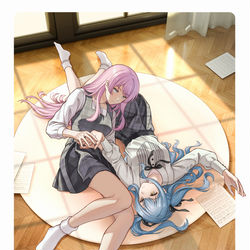 This is a pixiv picture whose title is 爱音祥子贴贴.