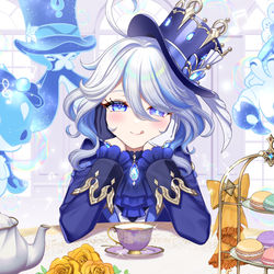 This is a pixiv picture whose title is フリーナとお茶会.