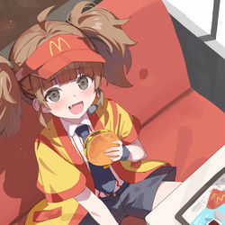 This is a pixiv picture whose title is いまだけダブチ食べ美.