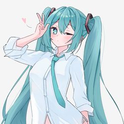 This is a pixiv picture whose title is Miku <3.