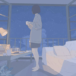 This is a pixiv picture whose title is 夜色.